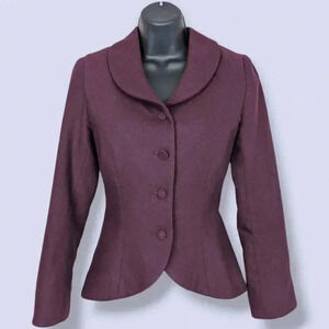 Jodi Burgundy Wool Blend Blazer
